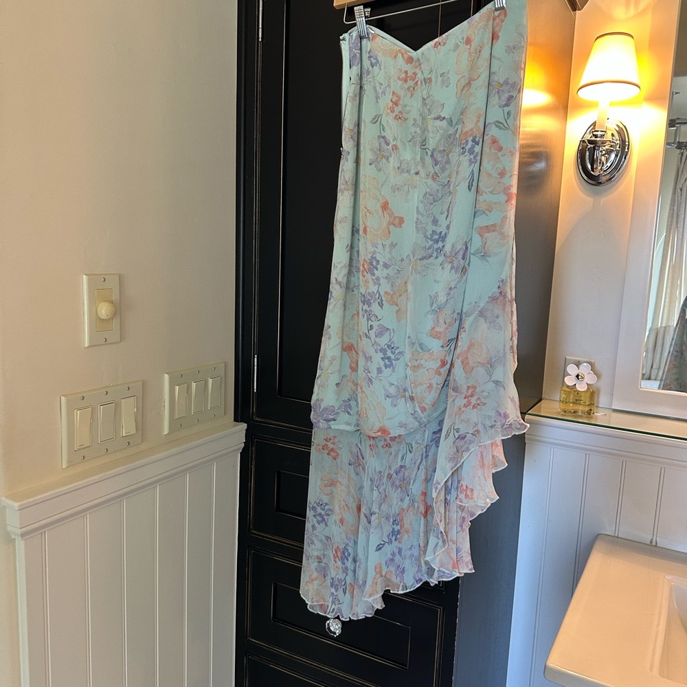 Alice + Olivia Floral Maxi Skirt in Pastel Hues